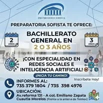 Información de Bachillerato General Preparatoria Sofista